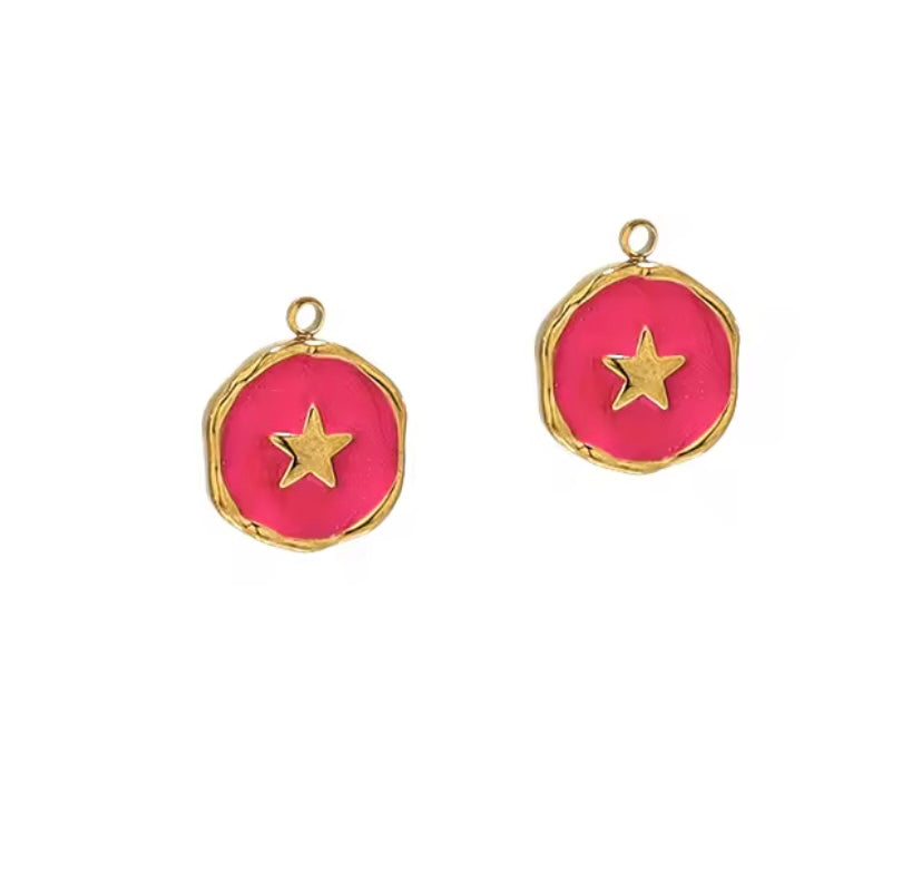 Rond rose fushya étoile