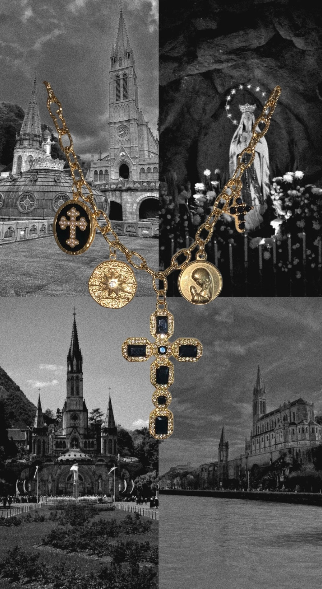 Collier croix noire
