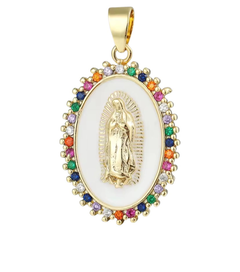 Médaille miraculeuse ovale de couleurs