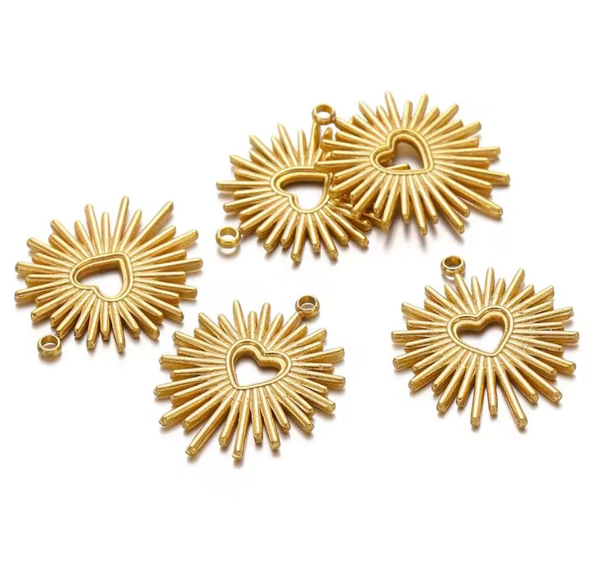 Charms coeur soleil "Spagna"