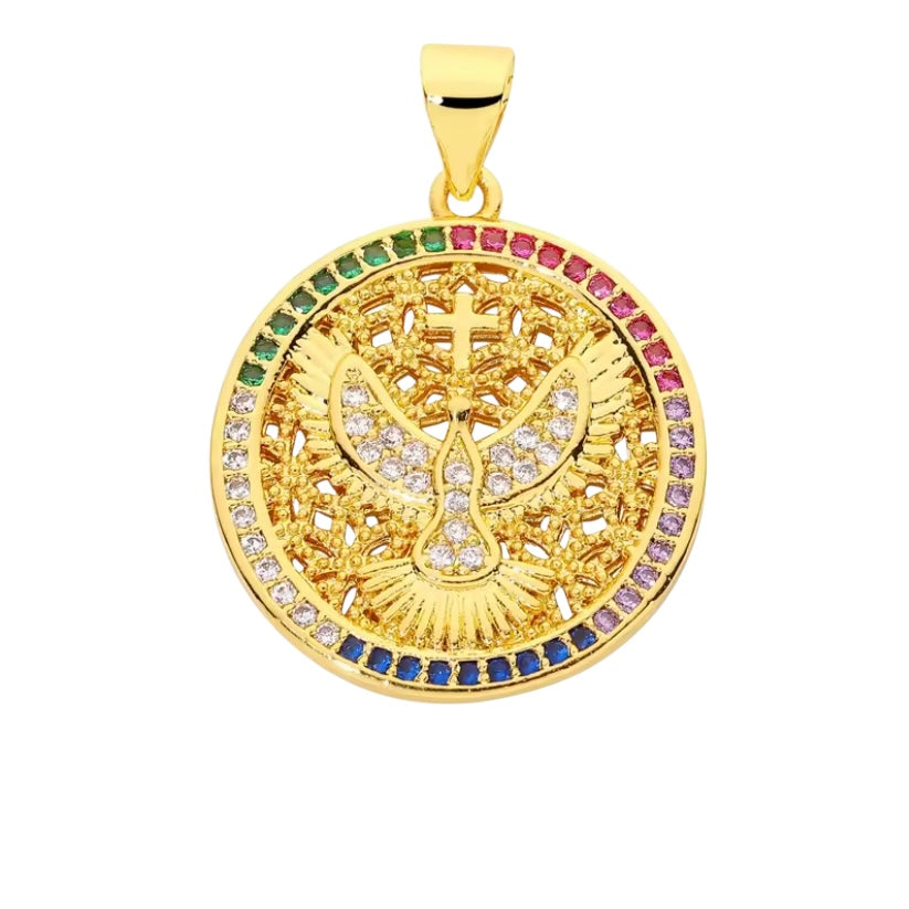 Petite médaille St esprit Colombe Colorée