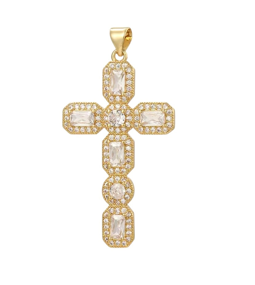 Croix doré Diamants "Evelyne"